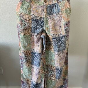 Rachel Zoe Linen Paisley Trousers
